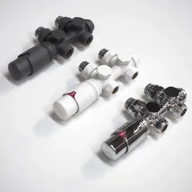 WITEN&NOCK Multiblock Set für Heizkörper Mittelanschluss Armatur Nabenabstand 50 mm Thermostatventil