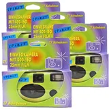 4X 1A PHOTO PORST Einwegkamera Edition Spirit in grün, bunt, mit Blitz, Batterien und Film (4er Pack, je 27 Aufnahmen)