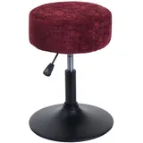 Proregal Hocker Höhenverstellbar und Drehbar Chenille 37 x 45-57 x 37 cm Bordeaux