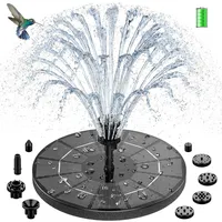 AISITIN 3,5W Solarbrunnen für Draussen mit Solar Panel Eingebaute Batterie Wasserpumpe Solar Schwimmender Fontäne Pumpe mit 10 Fontänenstile für Garten, Vogel-Bad,Teich,Fisch-Behälter