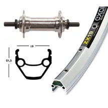 Bikeparts Bike-Parts Laufrad|Vorderrad 28x1.75 Alunabe silber Festachse 36-Loch Exal ZX 19 silber Nirosta-Speichen