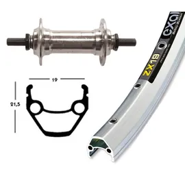 Bikeparts Bike-Parts Laufrad|Vorderrad 28x1.75 Alunabe silber Festachse 36-Loch Exal ZX 19 silber Nirosta-Speichen
