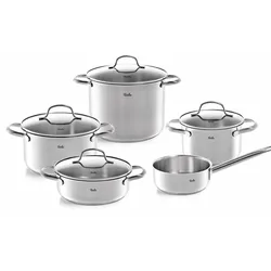 Topf-Set FISSLER "San Francisco", silber (silberfarben), Töpfe, Geeignet für alle Herdarten, Induktion