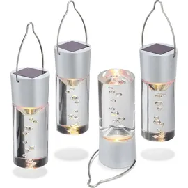 esotec Solar Hängeleuchten Acryl Bubbles 4er-Set Smart Sticks wetterfest 102117 - Silber