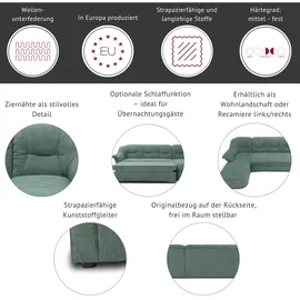 DOMO collection Ecksofa "SARAFINA 232x146 cm, auch mit Federkern für noch mehr Sitzkomfort", braun (braun, braun, beige), B:232cm H:83cm T:146cm, Luxus-Microfaser (92% Polyester, 8% Nylon);Microfaser PRIMABELLE (100% Polyester);Microfaser PRIMABELLE (100% Polyester) /