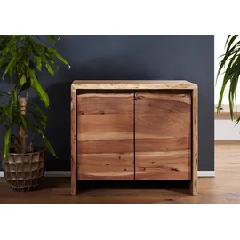 Massivmoebel24 PURE ACACIA 611 Badschrank 70 x 40 x 60 cm Beige Massivholz