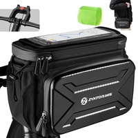 Zyxformis Lenkertasche Fahrrad mit Lenkeradapter für Ebike, 6L Fahrradtasche Lenker Wasserabweisend mit Handyhalterung und Touchscreen, Fahrradkorb vorne Tasche mit Abnehmbarem Schultergurt