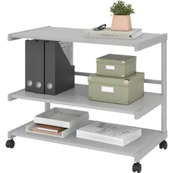 bümö Aktenwagen mit Rollen als fahrbare Ablage von Aktenordner & Co in grau