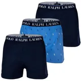 Ralph Lauren Boxershorts mit elastischem Label-Bund im 3er-Pack, Blau, S