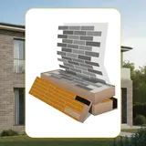 AMK Fassadenpaneele 200 Mix-grau – Flexible Steinverkleidung, 9 m2 Set, Wandpaneele für Innen & Außen - Grau