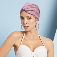 GIVBRO Lange Haar-Badekappe für Damen, plissiert, Badekappe für Erwachsene, elastische Badekappen für Frauen