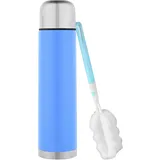 Gräwe Isolierflasche inkl. Reinigungsbürste, 1 Liter, mit Drehverschluss, hellblau,