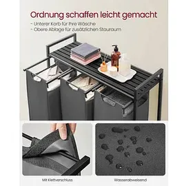 VASAGLE Wäschesortierer grau, schwarz