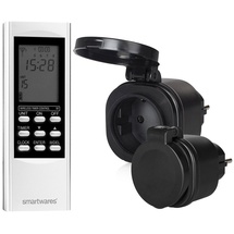 smartwares Digitales Outdoor Zeitschaltuhr Set = 2 x Funk-Steckdose - Timer-Fernbedienung