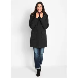 bonprix Wattierter Baumwoll-Parka, schwarz, Gr.56, Alltagstauglicher Parka mit Kapuze und Wattierung, aus 100% Baumwolle