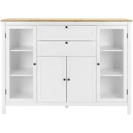 Finori Bergen 52 Highboard Holzwerkstoff Weiß/Artisan Oak,
