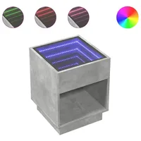 VidaXL Nachttisch mit Infinity-LED Betongrau 40x40x50 cm