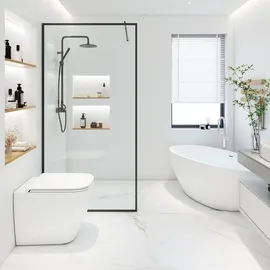 Home Deluxe BAKI Walk-In-Dusche 160 x 200 cm schwarz Klarglas