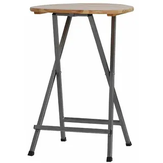Fun Star Stehtisch Kiefer, ca. Ø78/H110 cm, Hellbraun, Silber