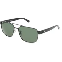 Ray-Ban RB3751 Unisex-Sonnenbrille Vollrand Quadratisch Metall-Gestell, schwarz