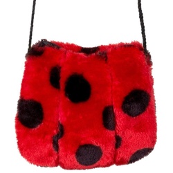 Boland Kostüm Marienkäfer Umhängetasche, Kuschelig weiche Handtasche mit langem Riemen und Reißverschluss rot