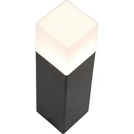 QAZQA Stehende Außenlampe Aluminium 30 cm inkl. E27 LED weiß