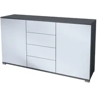 Vladon Sideboard Weiß, Holzwerkstoff, 138.5x75.5x35 cm) Wohnzimmer, Kommoden &