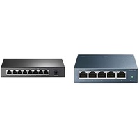 TP-Link TL-SG1008P 8 Port PoE Switch mit TL-SG105 5 Port LAN Switch