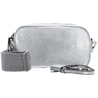 ABRO Leather Shimmer Crossbody Bag Tina L Silver