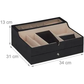 Relaxdays Schmuckboxen Schwarz