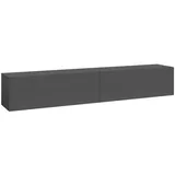 [en.casa] Evaton TV-Lowboard 180 x 32 x 30 cm Dunkelgrau Matt Spanplatte