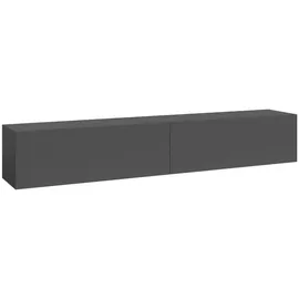 [en.casa] Evaton TV-Lowboard 180 x 32 x 30 cm Dunkelgrau Matt Spanplatte