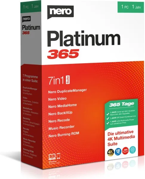 Nero Platinum 365 | Windows | Jetzt kaufen und Sofort Downloaden