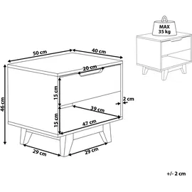 Beliani Nachtschrank Spencer 50 x 46 x 50 cm Schwarz