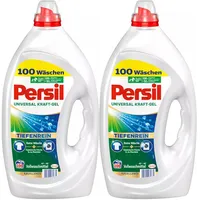 Persil Universal Kraft-Gel (2 x 100 Waschladungen), Flüssigwaschmittel mit Tiefenrein Technologie, Waschmittel für reine Wäsche und hygienische Frische für die Maschine, wirksam ab 20 °C