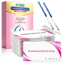 Tpubmity 50 Stück Ovulation Test Streifen, Ovaluationstests Streifen, Frauen Eisprung Test, Zuverlässige Früherkennung, 25 miu/ml Sensitive, Schnelle und Leicht Abzulesen Ergebnisse