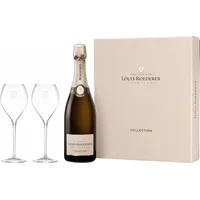 Louis Roederer Champagne Collection 245 Genuss zu Zweit - Geschenkset 1 Flasche + 2 Gläser - Brut Champagner (1 x 0.75 l)