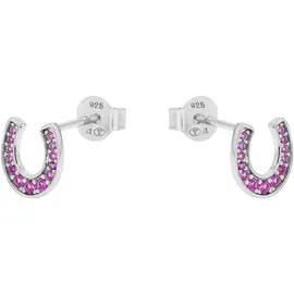 Tom Tailor Ohrstecker Hufeisen pink/silber 2101379 925
