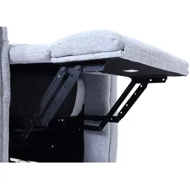 Mendler Fernsehsessel HWC-K63, Relaxsessel Sessel, Liegefunktion Aufstehhilfe Massage Heizfunktion, Stoff/Textil - hellgrau