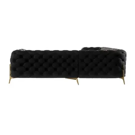 S-Style Chesterfield Ecksofa Natalie ¦ schwarz ¦ Maße (cm): B: 264 H: 75