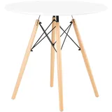 FURNIFY® ISLA Runder Tisch 80 cm Esstisch Skandinavischer Esszimmertisch Buche