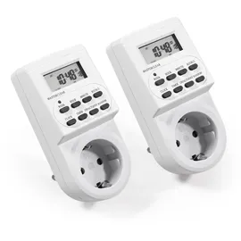 ETT 2er-Pack - Digitale Zeitschaltuhr AZ-62 10 Schaltprogramme, 12/24 Std. Zyklus,
