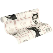A.S. Creations Metropolitan Stories Lola Paris Vliestapete 10,05 m x 0,53 m beige/rosa/schwarz/weiß 369183