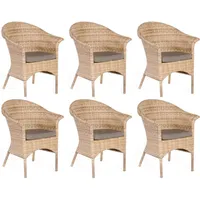 6er-set Garten-sessel Cayman Aluminium Mit Polyrattan Natura-antik Gartenstuhl - Sonnenpartner