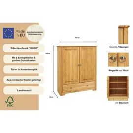 OTTO home Wäscheschrank Hugo 106 x 126 x 38 cm Beige