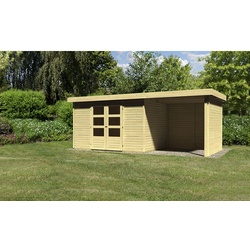 KARIBU Gartenhaus »ASKOLA 4«, Holz, BxHxT: 522 x 211 x 217 cm (Außenmaße inkl. Dachüberstand) - beige