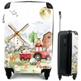 MuchoWow Handgepäckkoffer Trolley Extra Leicht Bauernhof - Kinder - Pferd, 4 Rollen, Handgepäck Kinder Trolley Rollkoffer Kleine Reisekoffer mit 4 Rollen - Cabin Size < 55x40x23 & 55x40x20 cm - Kinderkoffer - Kabinenkoffer - Boardgepäck bunt