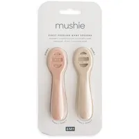 Mushie Silikon Esslernlöffel | Babylöffel 2er Pack Lernlöffel zum