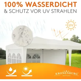 Kronenburg Handel Faltpavillon 3 x 6 m inkl. 3 Seitenteile Champagner