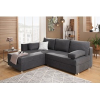 Home affaire Ecksofa Italia L-Form, mit Bettfunktion und Bettkasten, Federkern-Polsterung grau